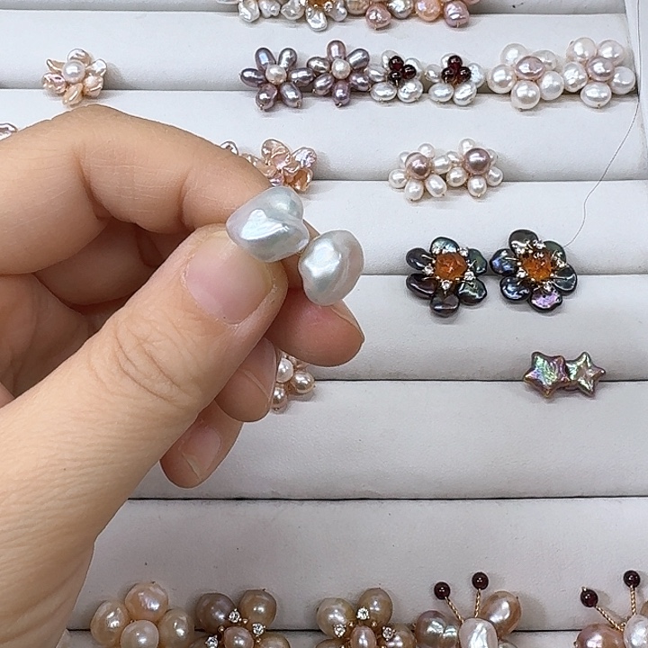 淡水珍珠发饰银S925镶嵌