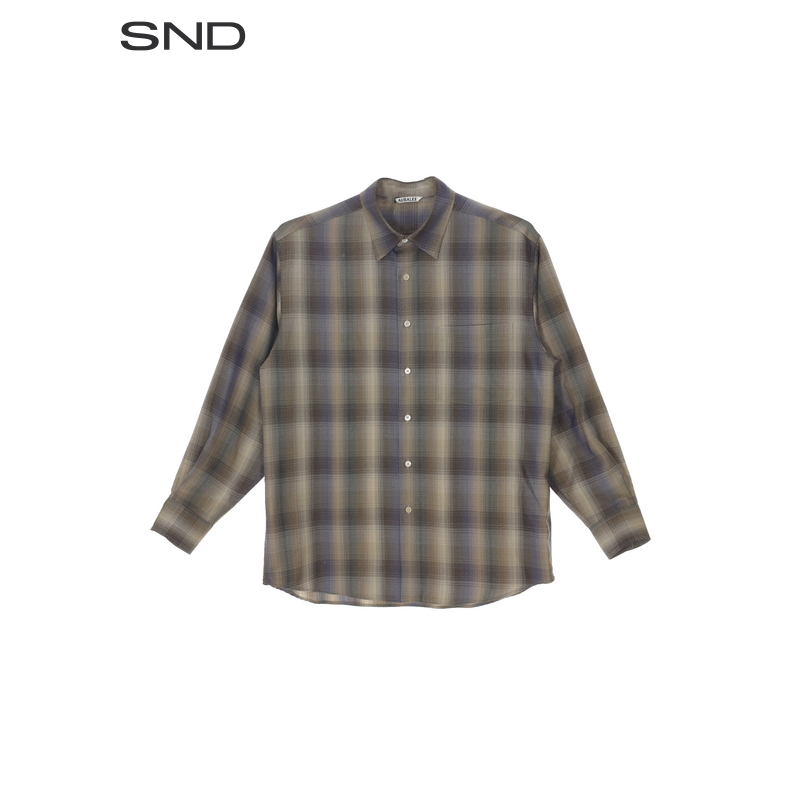  【AURALEE 设计师品牌】SND AW25 格纹宽松衬衫