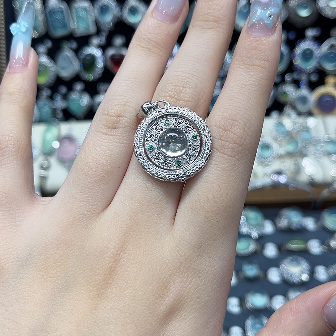 银S925镶嵌吊坠(不含链)水晶白