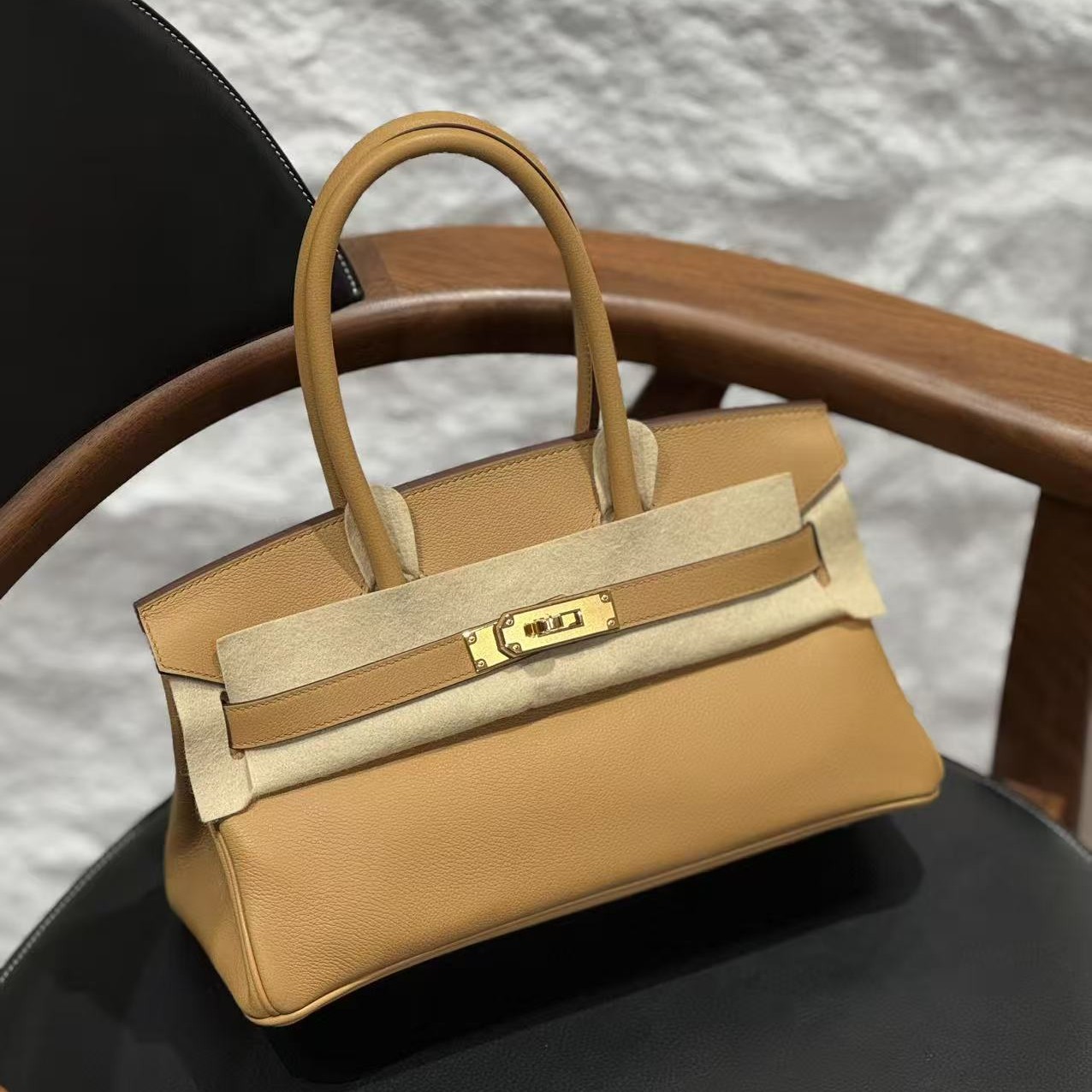 未使用 Hermes/爱马仕 贝贝/爱马仕bkshoulder饼干色金扣k刻全新