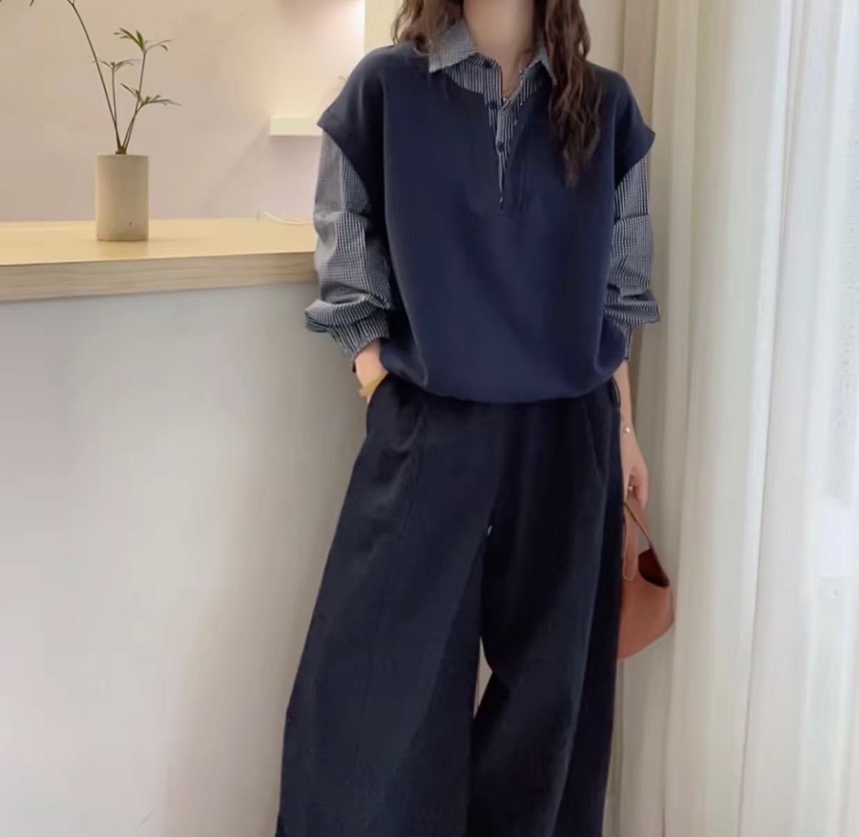 （在仓发货+运费险）2025秋装新假两件卫衣长衬衫+裤子两件套女春秋