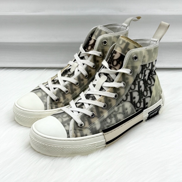 95新 DIOR/迪奥 oblique斜纹高帮帆布鞋 38码 公价9.7k js024