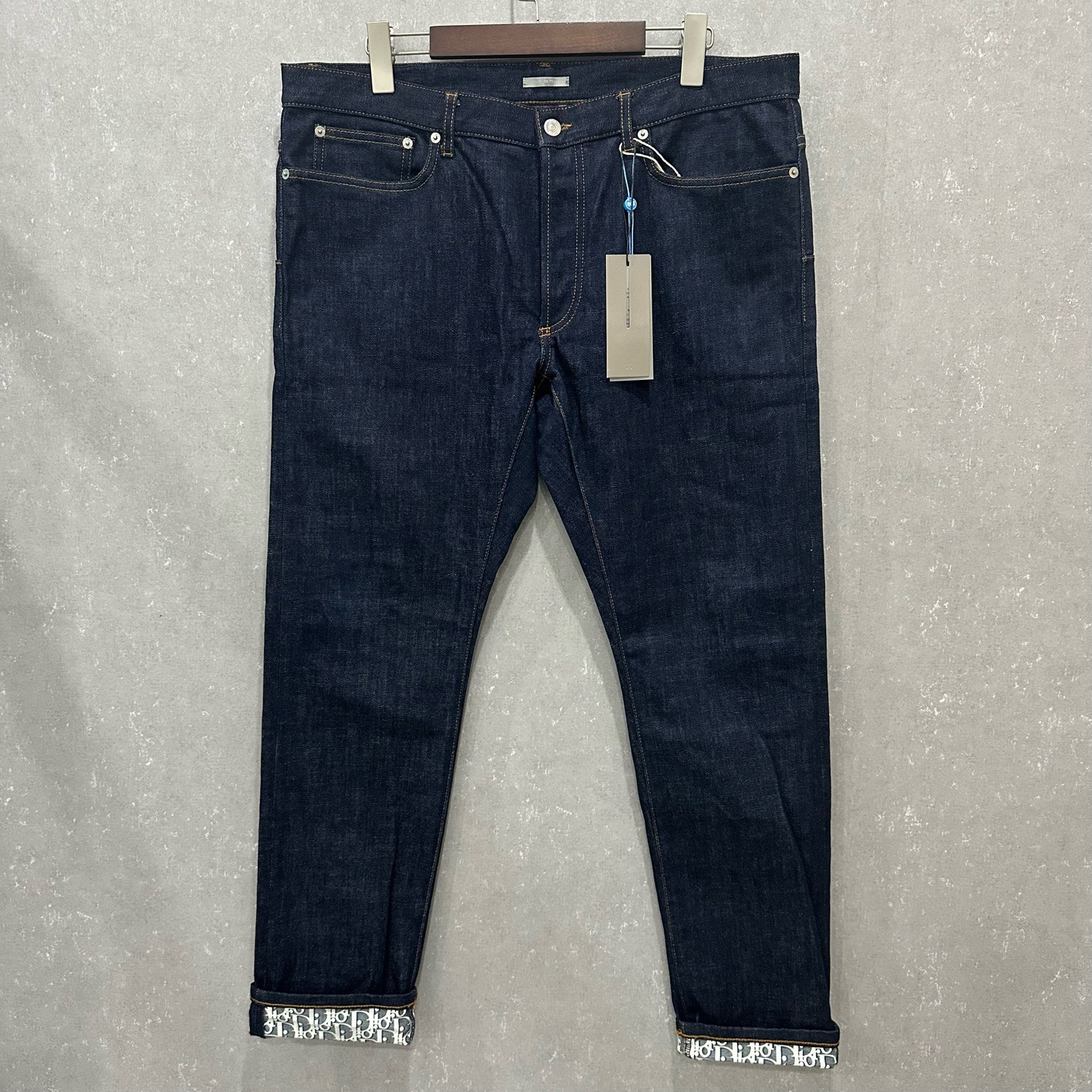 未使用 DIOR/迪奥 老花翻边牛仔裤36码/007224