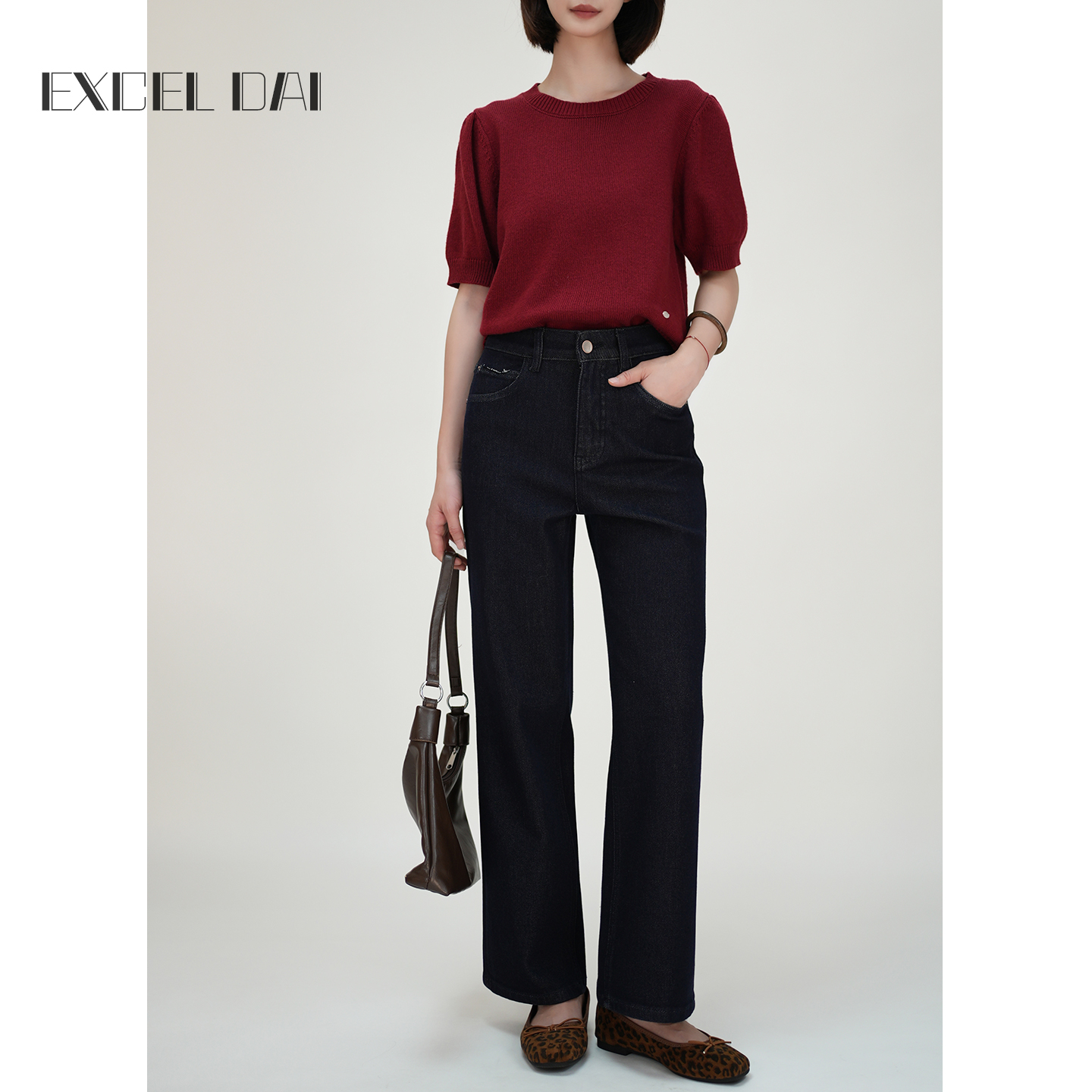 窄版直筒牛仔裤女2025秋季新款宽松显瘦高腰小个子美式复古阔腿裤