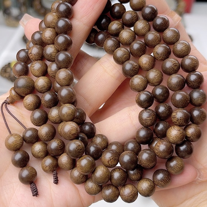 沉香手串富森红土沉玉化古董窖藏留疤老料0.9×108