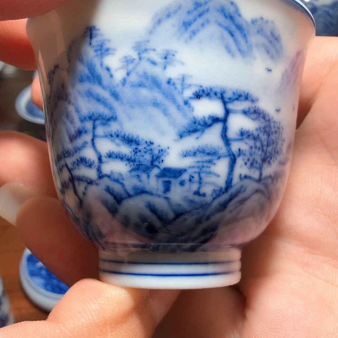 釉下青花柴窑单杯