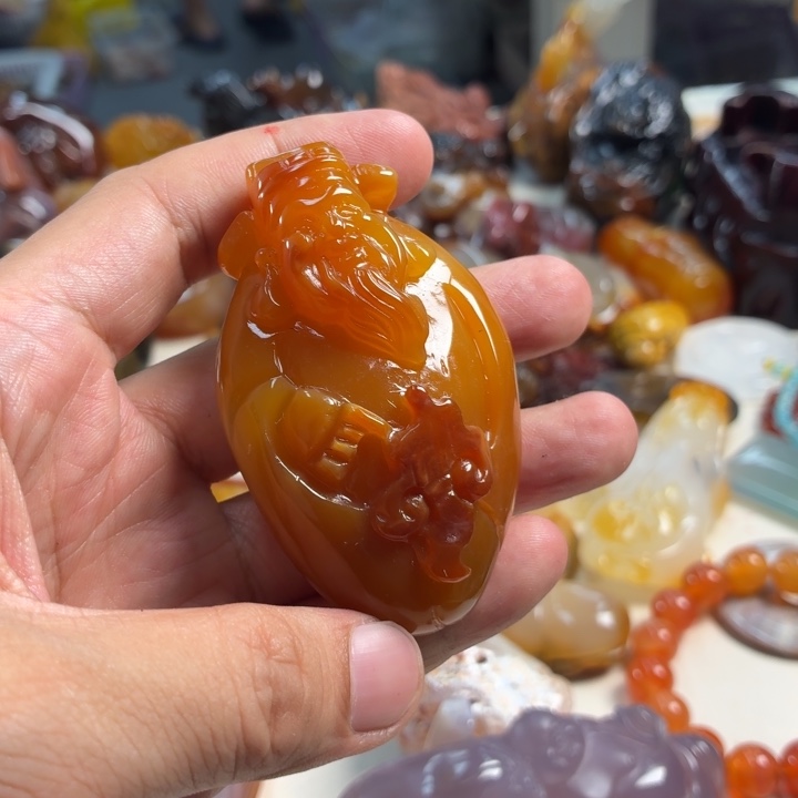 修***行玛瑙/玉髓未镶嵌吊坠(不含链)