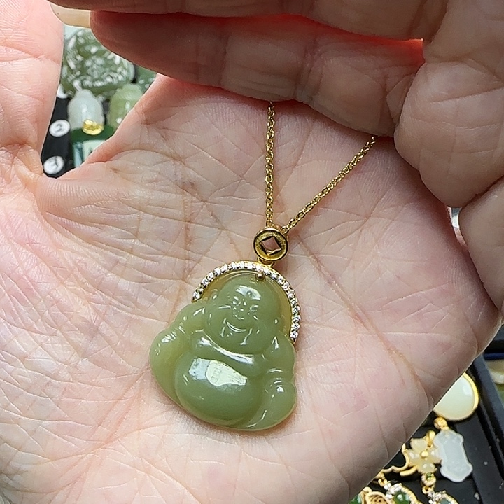 颈饰银S925镶嵌和田玉