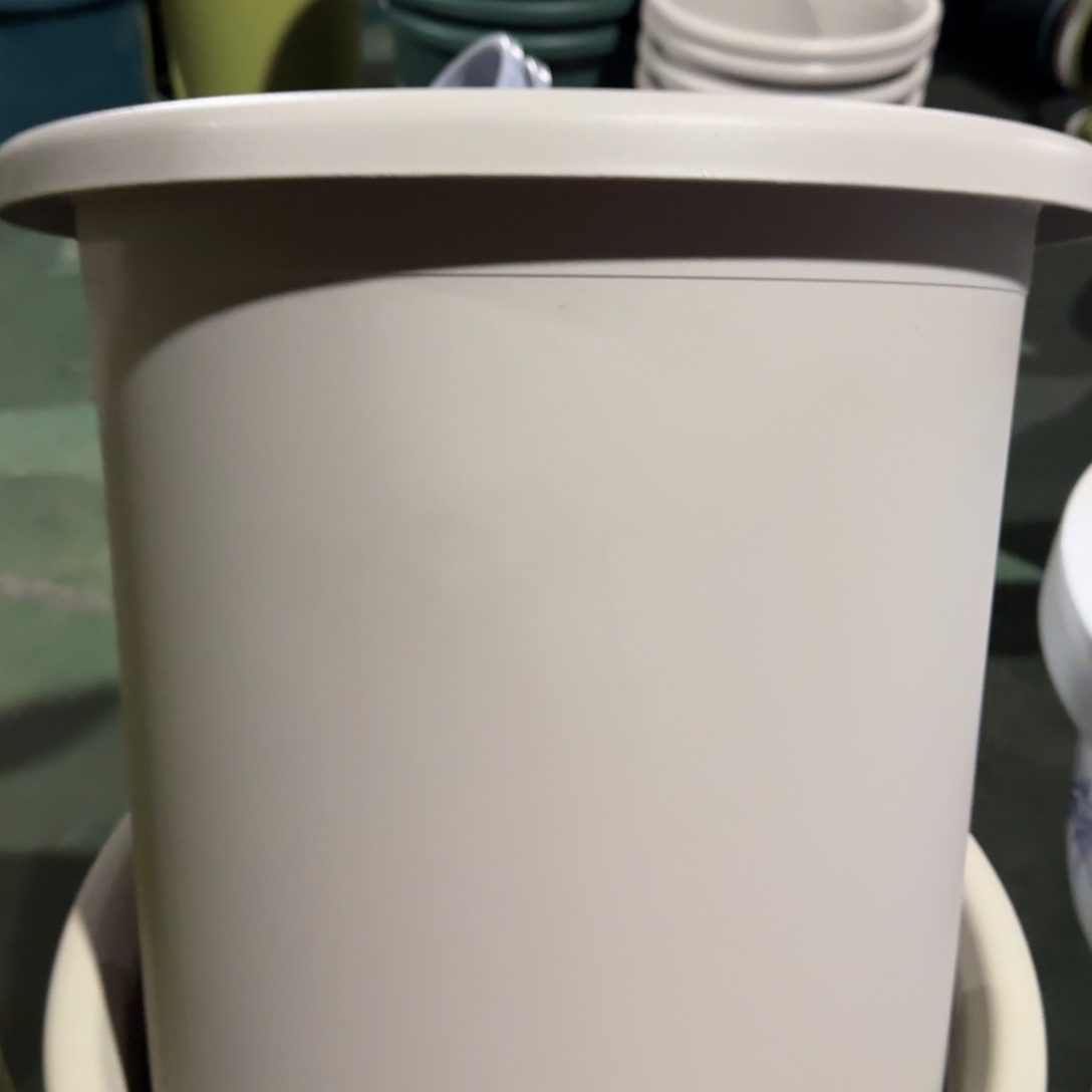 树脂四季盆8无拖灰白微瑕3