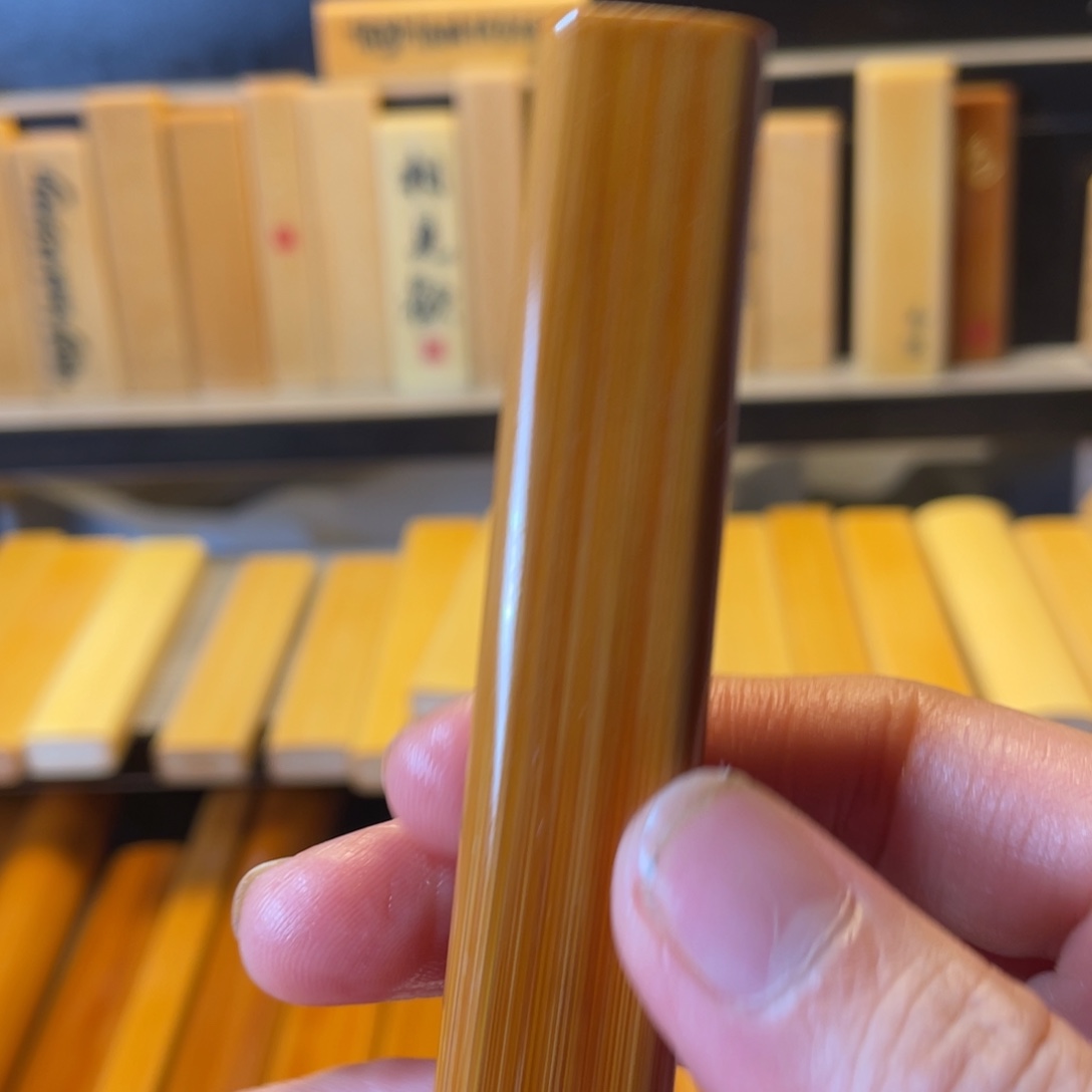 手工实心玉竹手把件