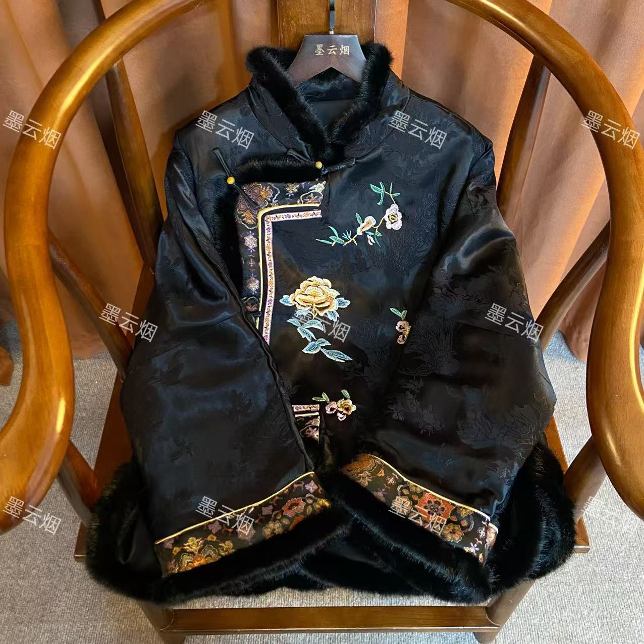 【云渡】新中式时尚女装重工刺绣优雅气质百搭外套国风女士太太棉服