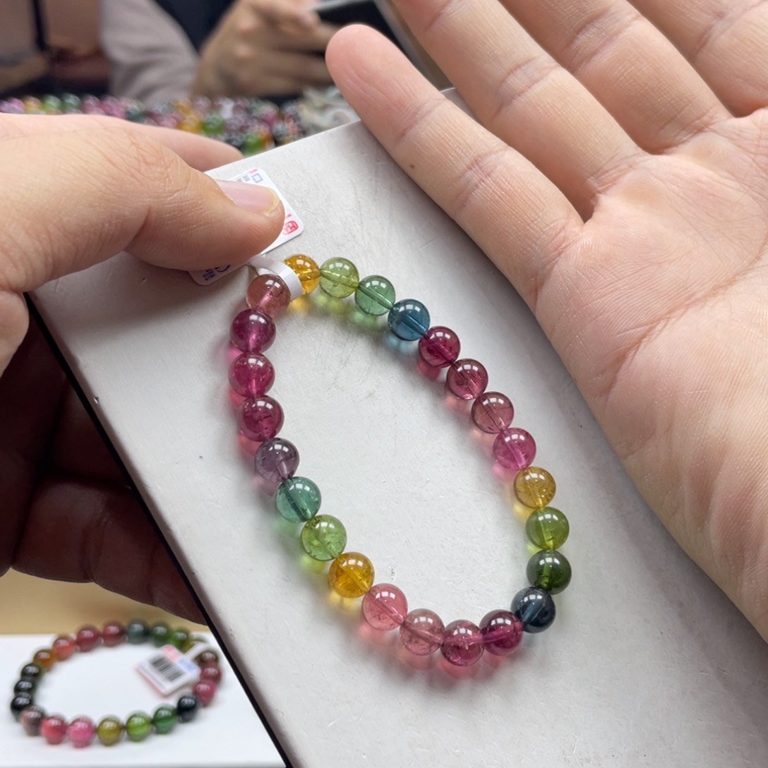 碧玺手串未镶嵌7.5mm.mmmmmmmm