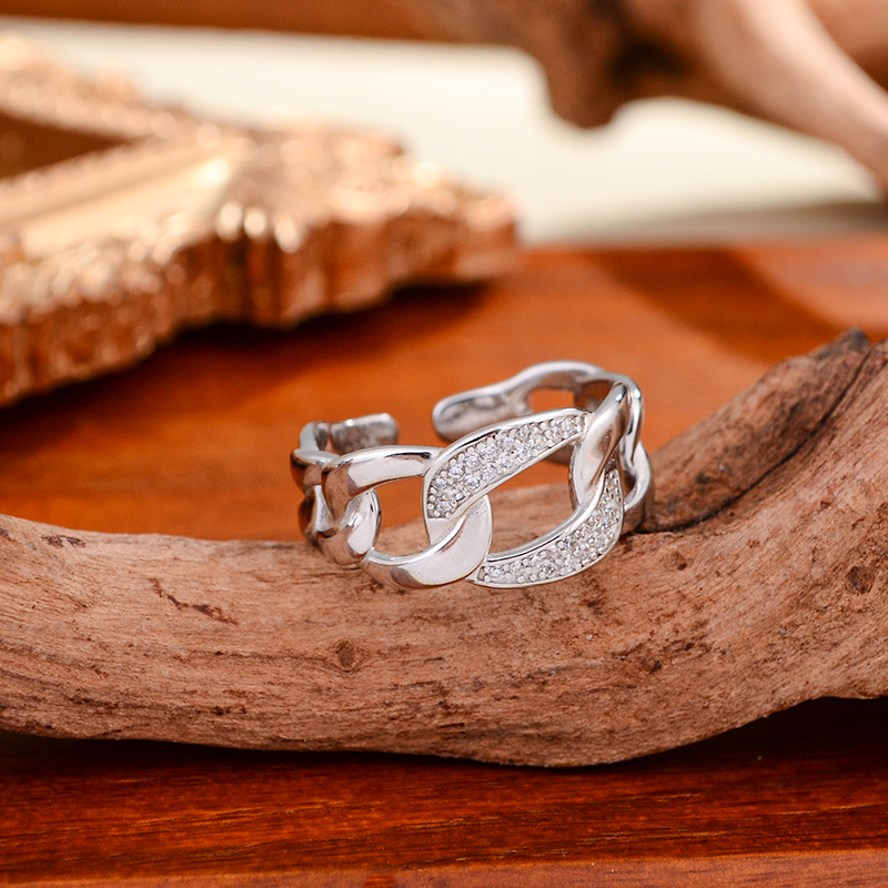 925银戒指 【天使之恋】精工设计合成立方氧化锆银戒指--YS20116