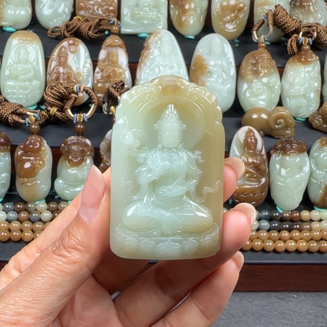 和田玉未镶嵌挂件天****⁵