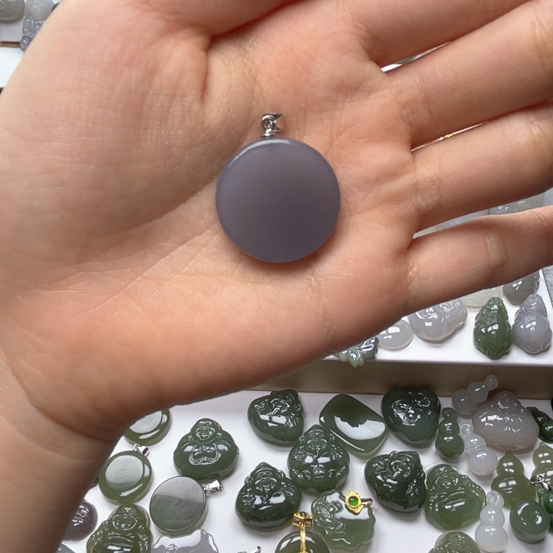 和田玉吊坠(不含链)未镶嵌忘*草