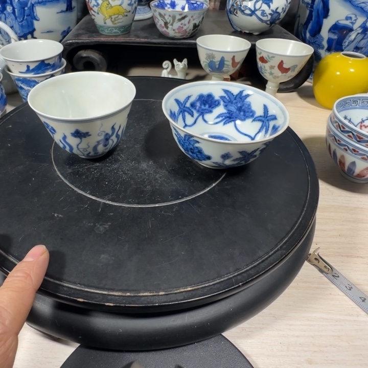 不***茶摆件青花花卉小小摆件