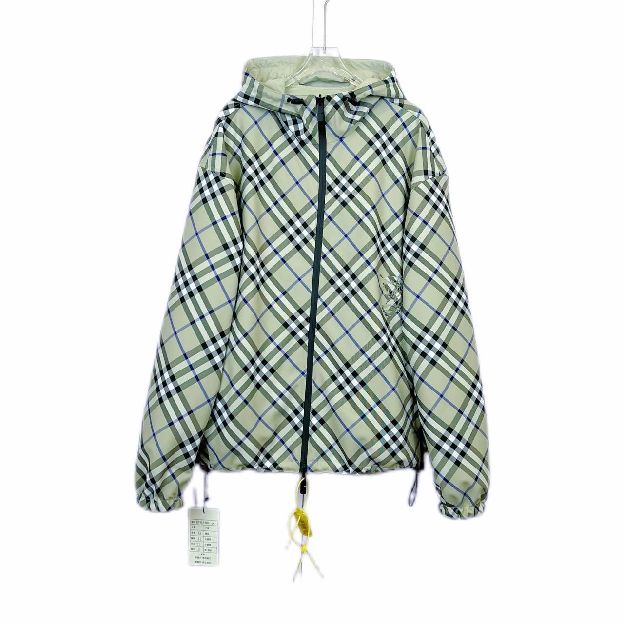 99新 BURBERRY/博柏利 010048 双面穿格纹拉链长袖夹克外套 M码