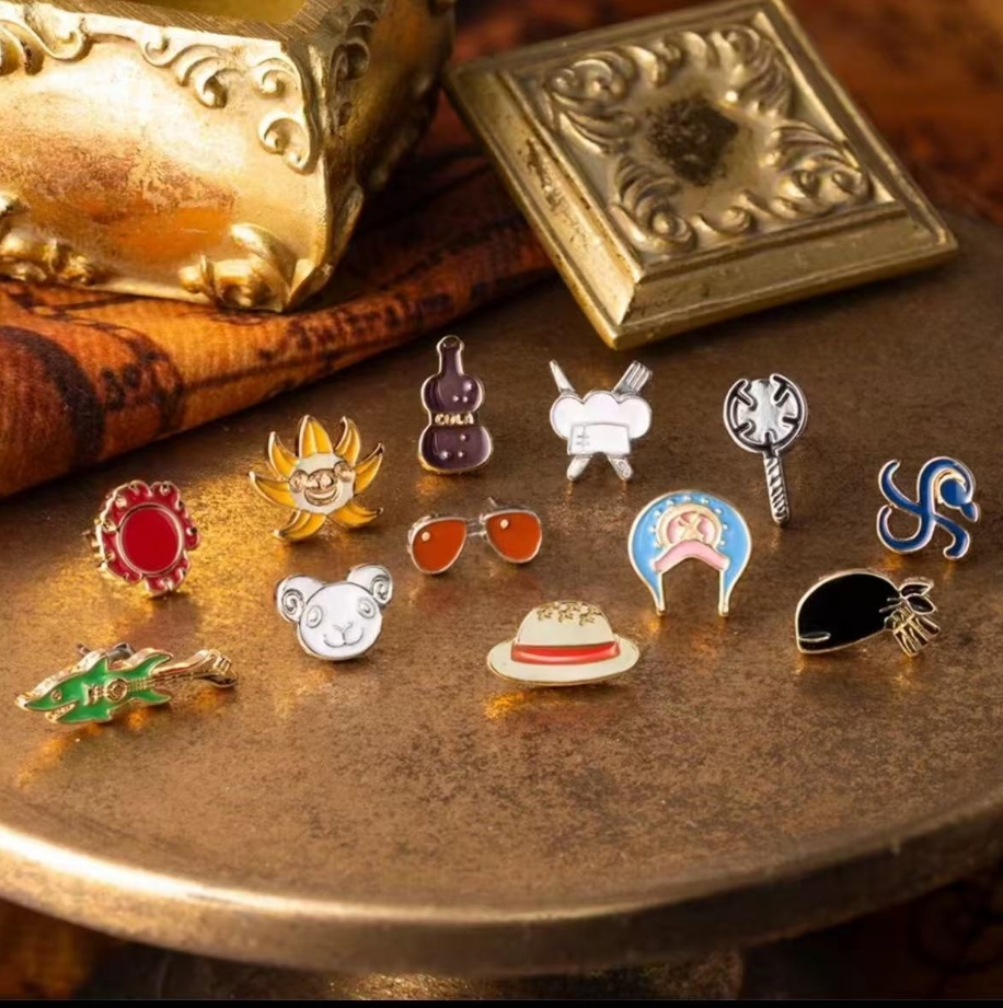 【海贼王】日谷 草帽耳钉/耳夹