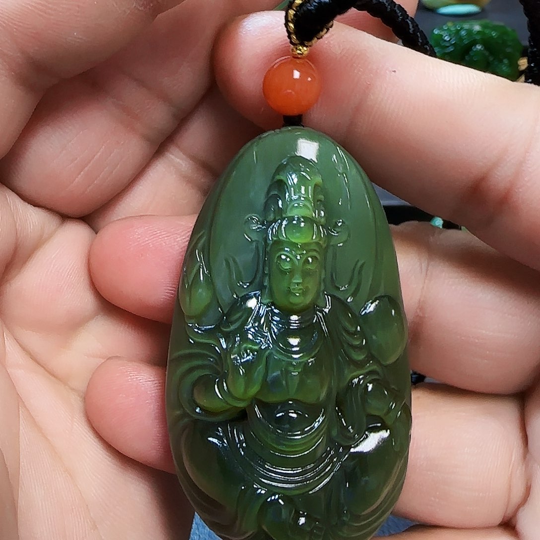 .***.和田玉（碧玉）未镶嵌挂件