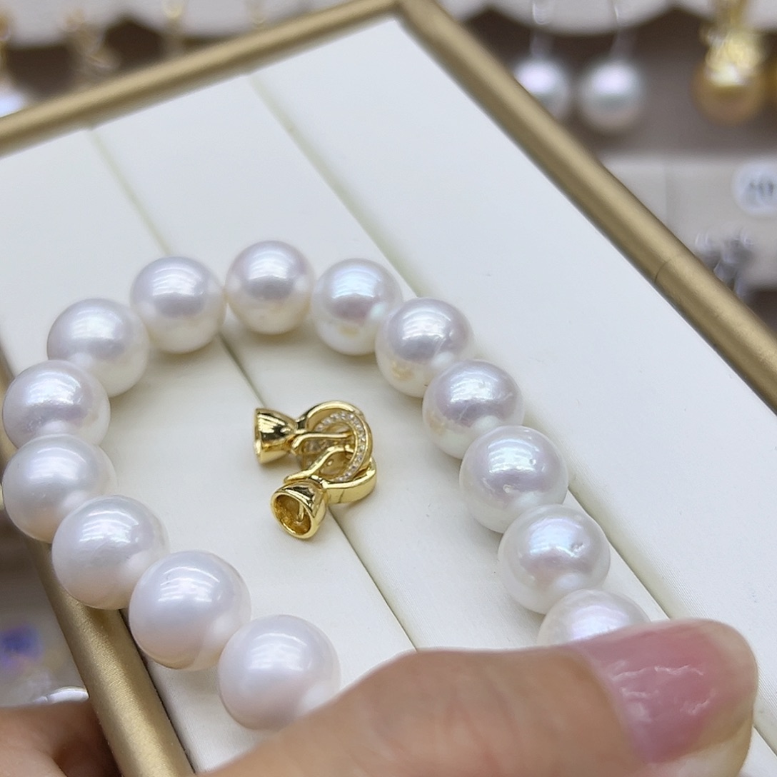 淡水珍珠银S925镶嵌颈饰真*的18手围