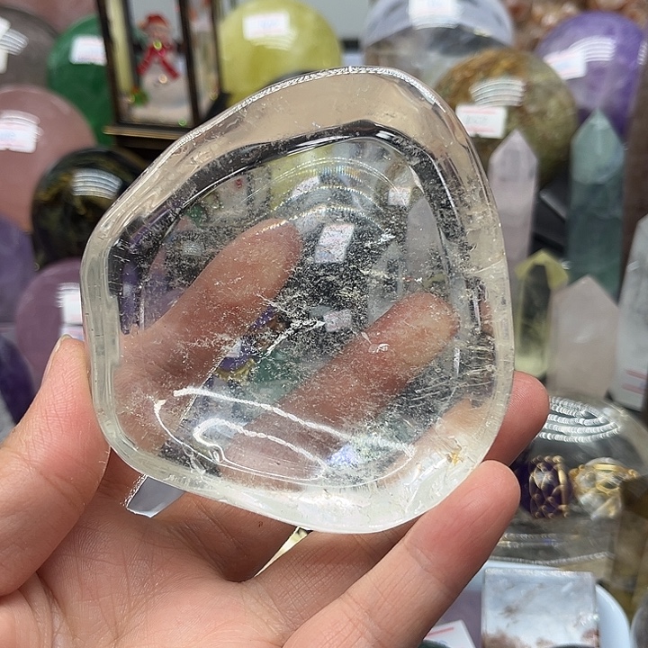 水晶未镶嵌珠宝半成品222克水晶碗