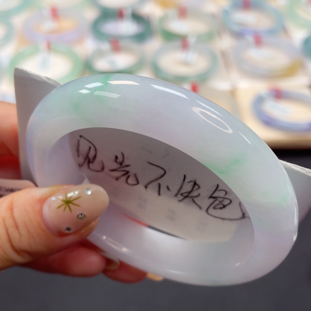 未镶嵌手镯翡翠5号高糯化春彩