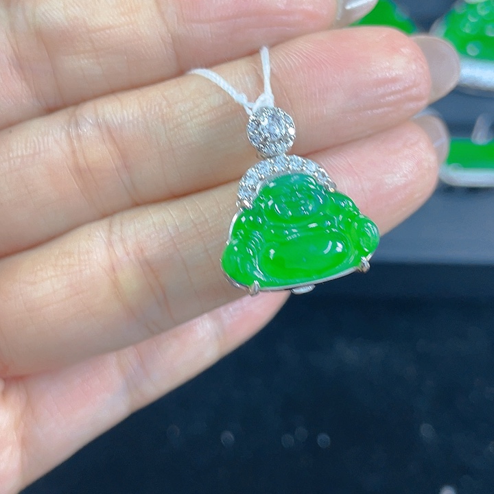 翡翠银S925镶嵌吊坠(不含链)