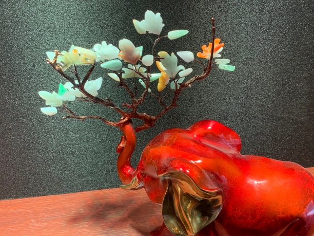 创意插花翡翠摆件吉祥