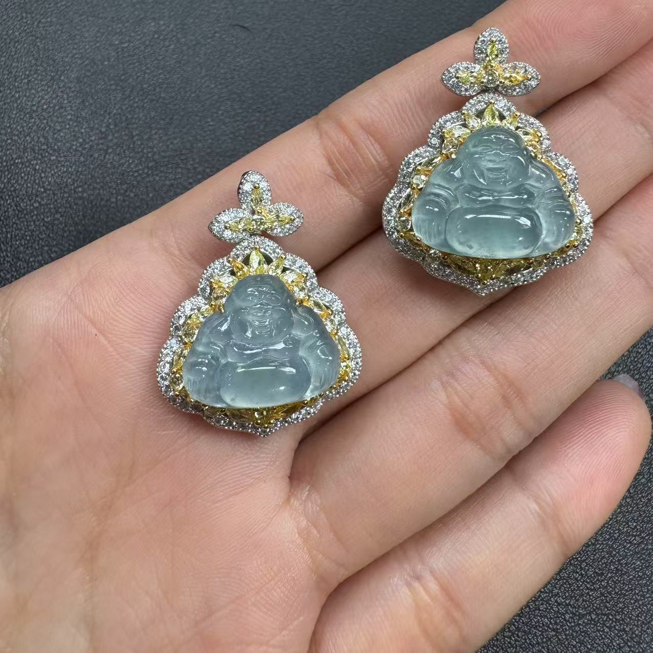 【玉经纶】30341/Q28-天然A货翡翠佛公吊坠-多样性发其一