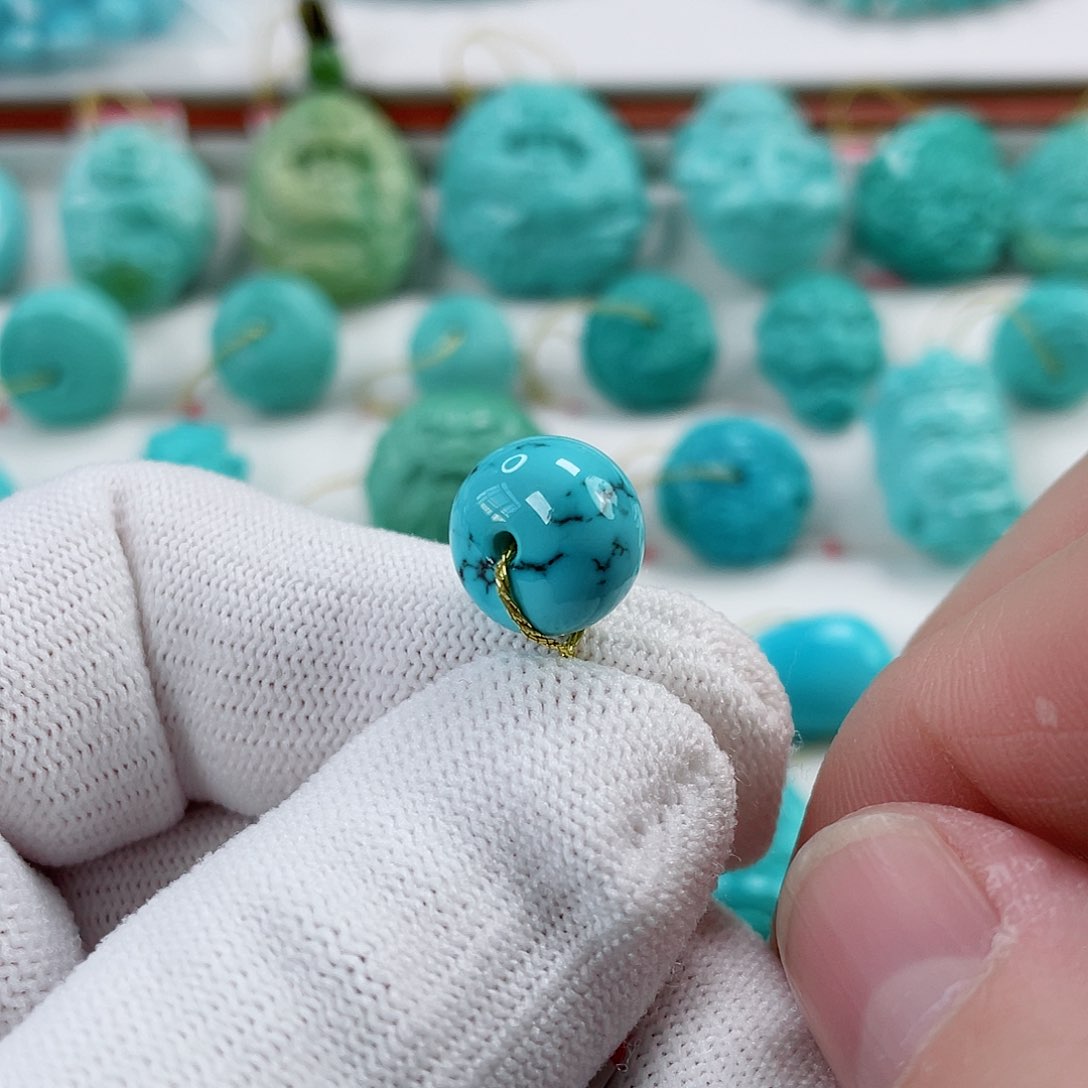 绿松石车挂未镶嵌直径11.6