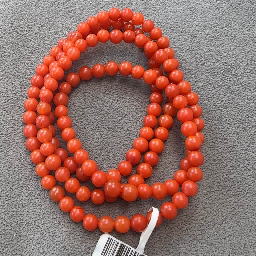 南红玛瑙手串未镶嵌大水沟5mm多圈