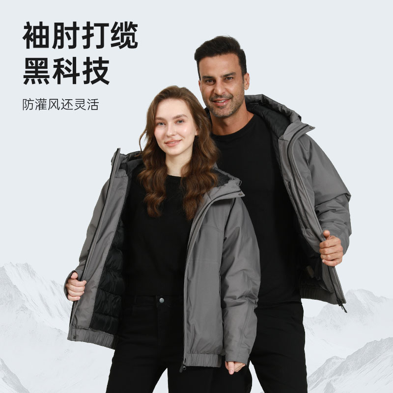 【管管姆妈专属】情侣户外休闲老钱风轻量冲风衣鹅绒服5223