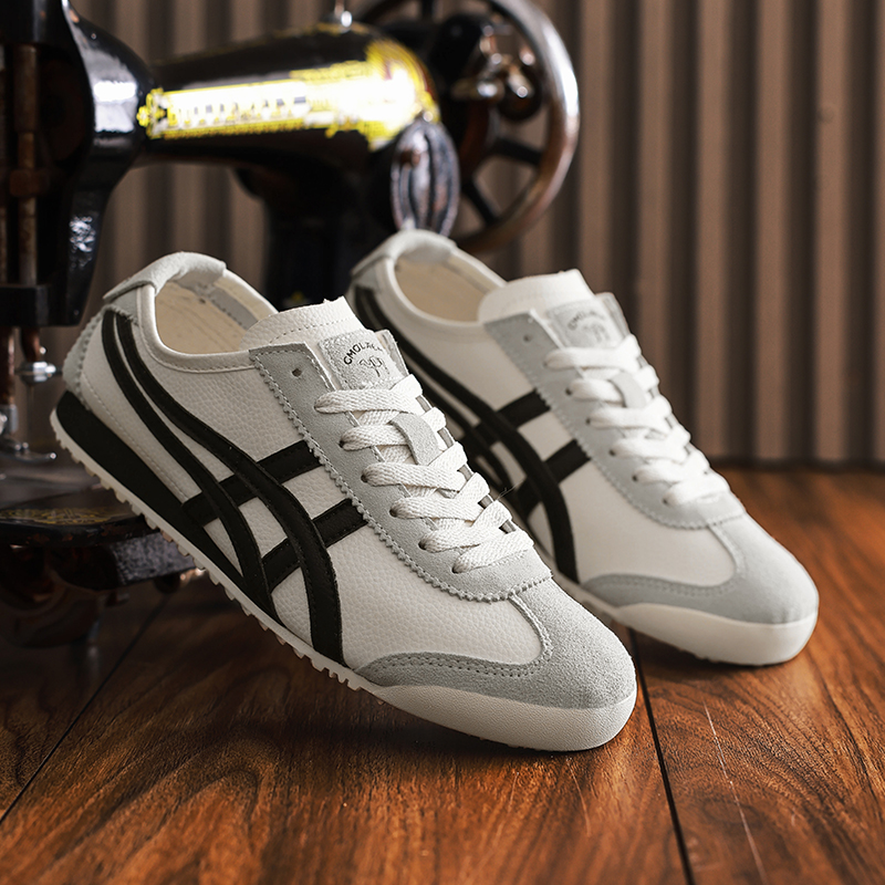 【日播价】时尚百搭虎冢阿甘鞋透气皮面软底休闲低帮德训运动情侣鞋