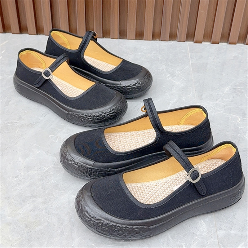 夏季新款老北京布鞋轻便舒适女鞋软底黑色工作鞋平底妈妈鞋