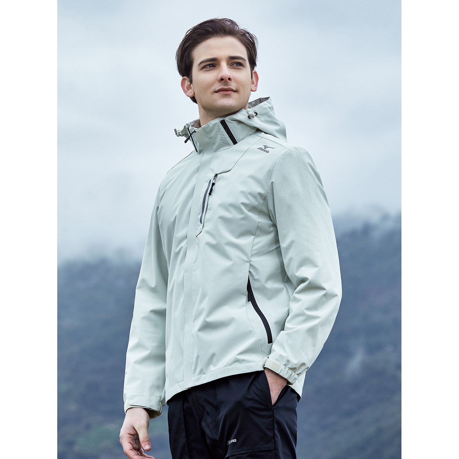 Mizuno/美津浓户外休闲单层防风防水透气冲锋外套男登山A2CC3103
