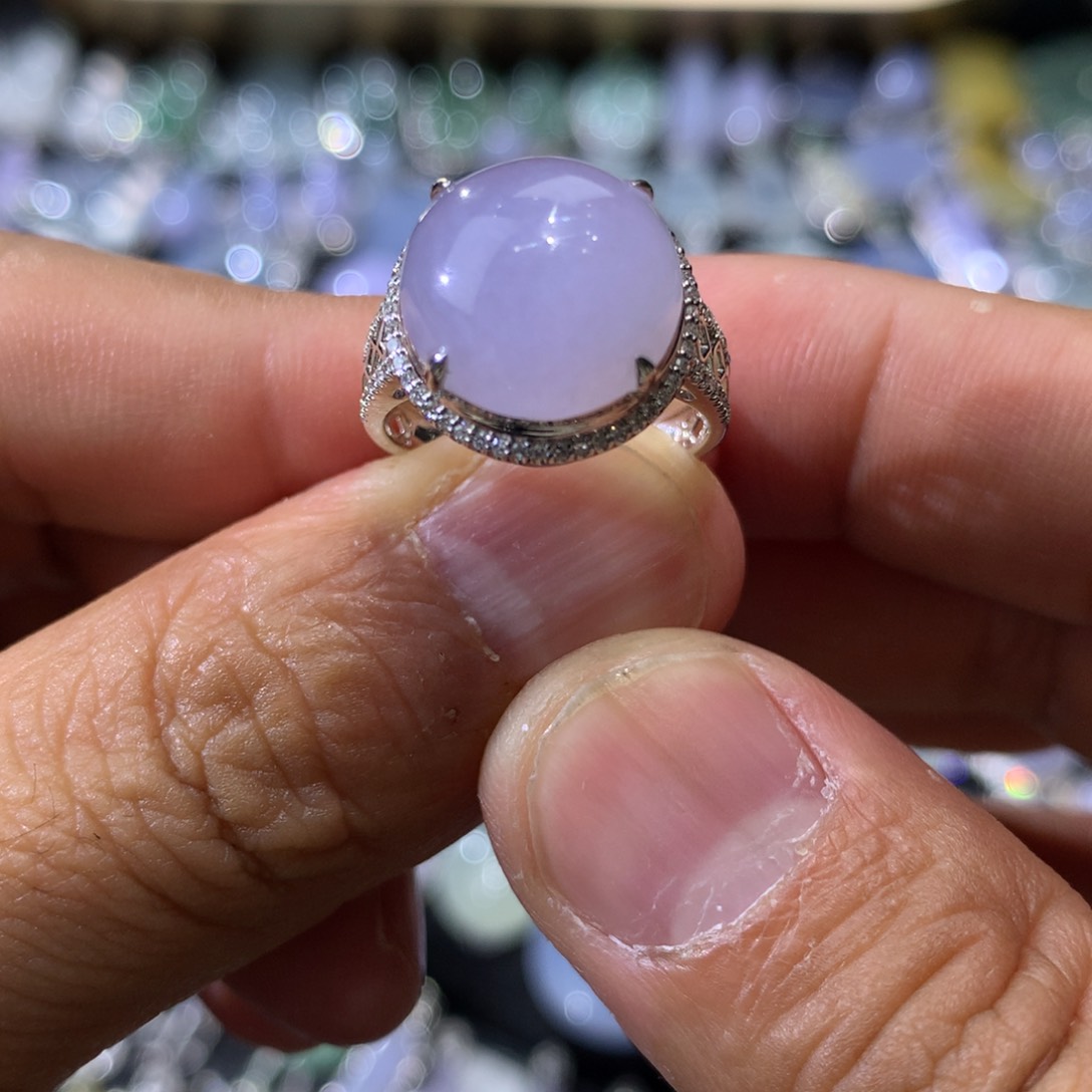 翡翠戒指18K金镶嵌18k金镶嵌