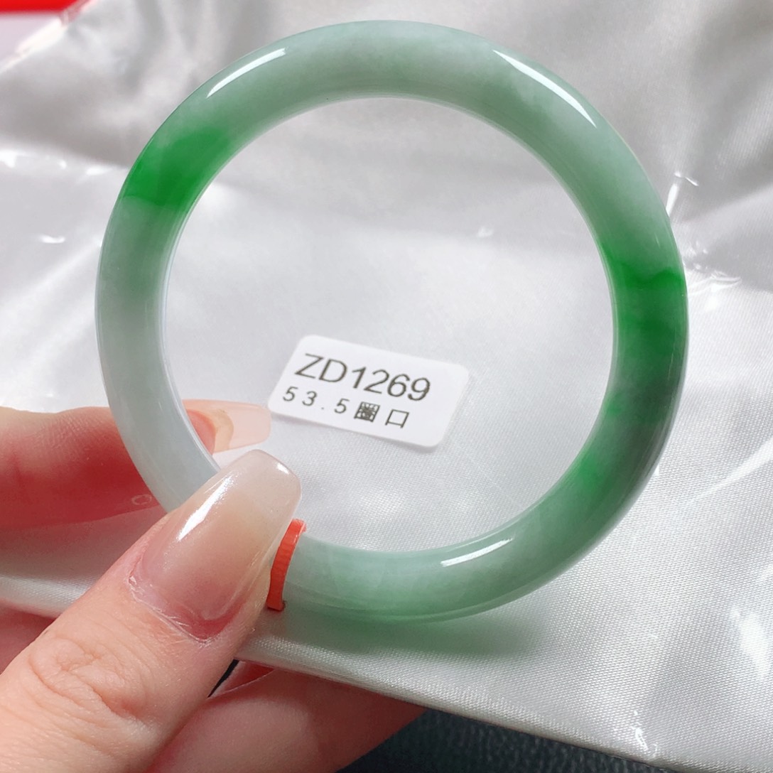 未镶嵌手镯（圆镯）翡翠天然翡翠手镯zd1269