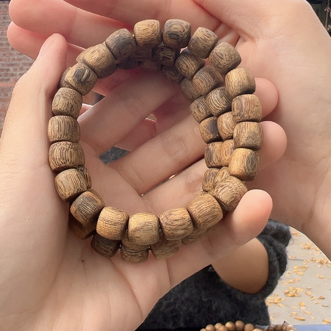 沉香手串金沙叶鼓珠多样性发货一条7克卡0.9