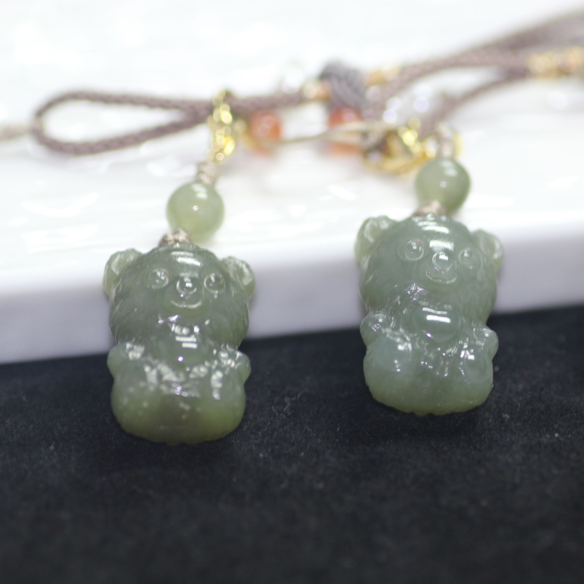 硕夏天然和田玉小熊设计款项链多样性发其一SX01183