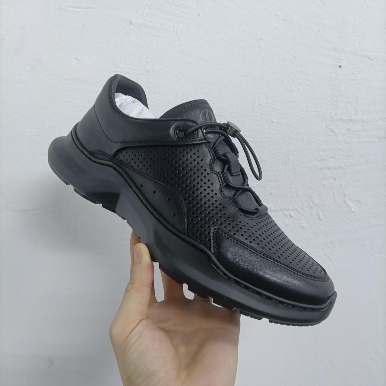 【美兰鞋业】 大牌高端高端牛皮真皮鞋 透气镂空男士真皮鞋