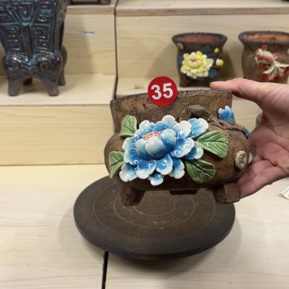 【闪购商品】紫砂花盆35微瑕号内口11外高12