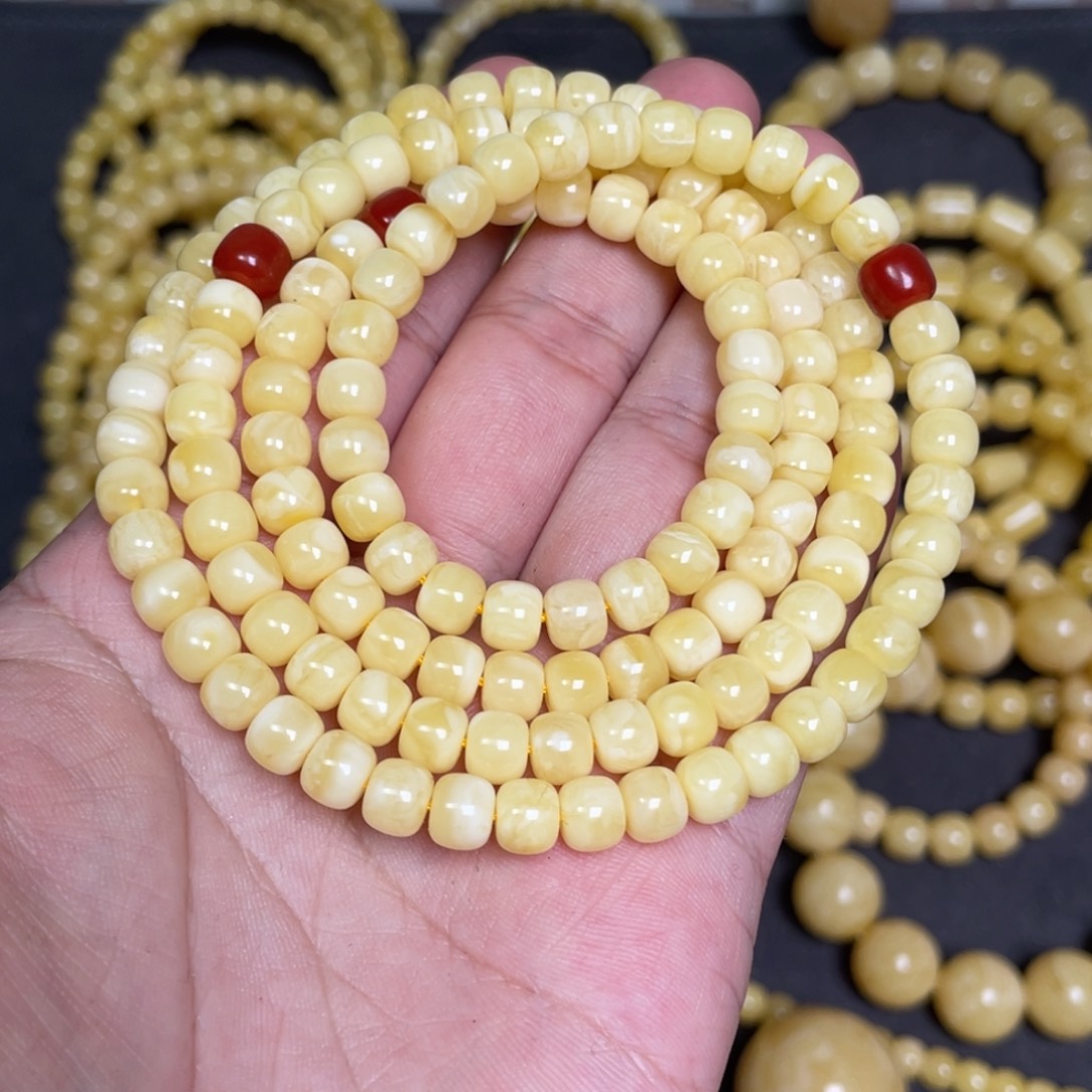 蜜蜡未镶嵌裸石蜜蜡佛珠6.8mm