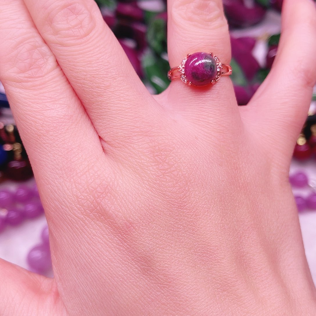 戒指银S925镶嵌红宝石