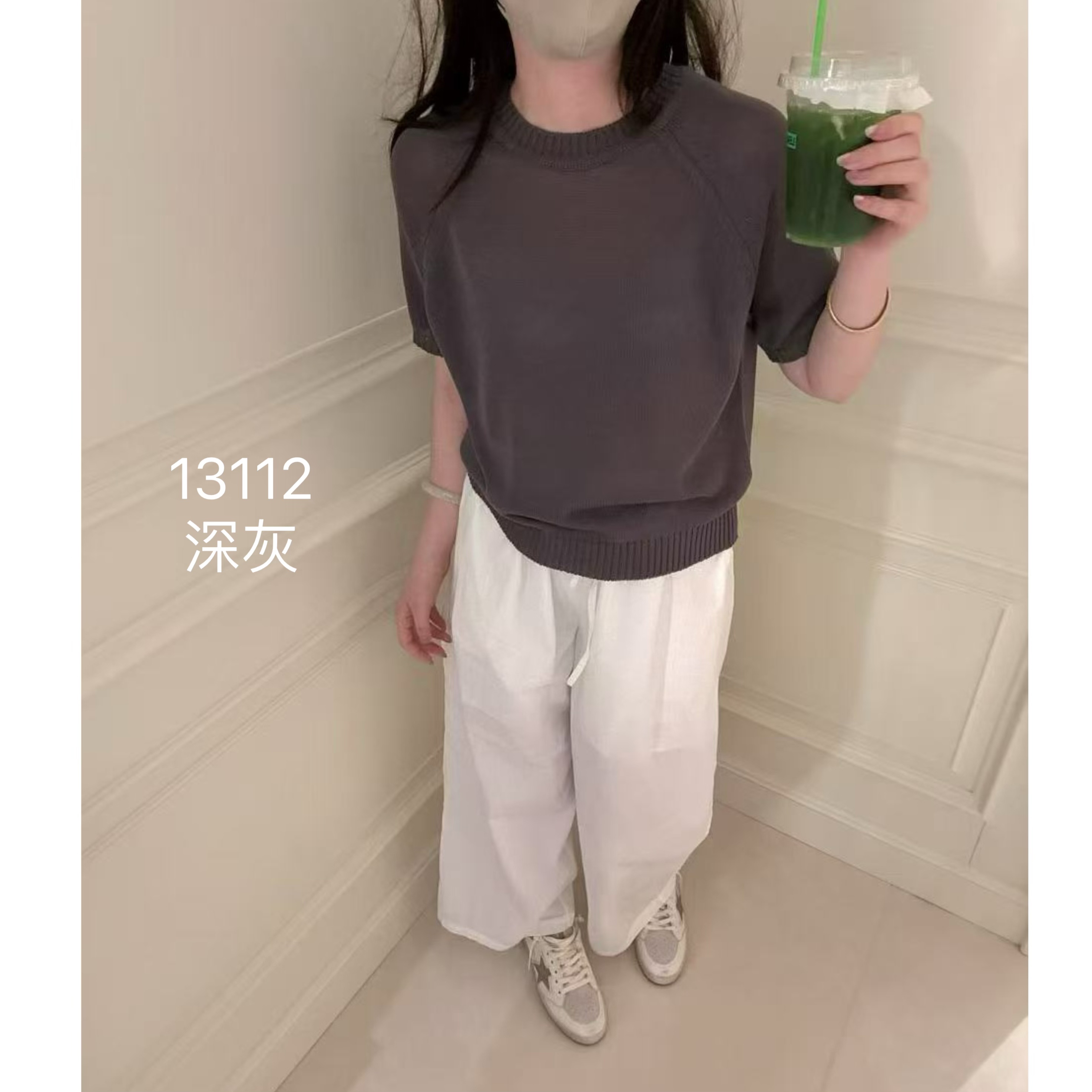 13112（部分无水洗唛，介意慎拍）CHUXUN新款净版圆领中袖