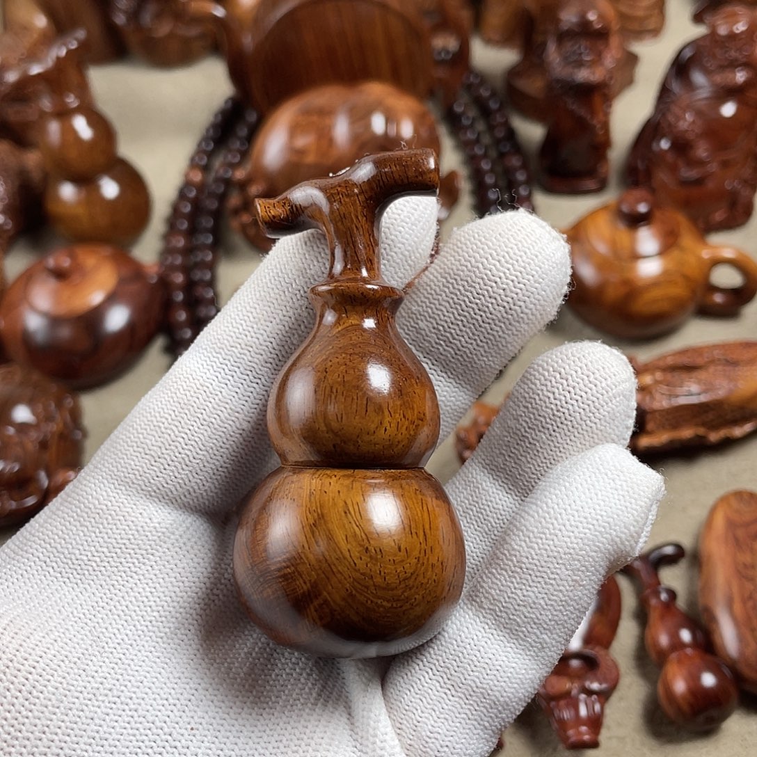 大***鱼黄花梨/降香黄檀葫芦把件