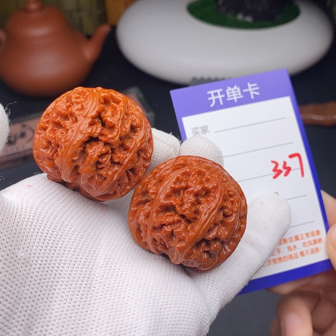 文玩核桃把件40粗筋337