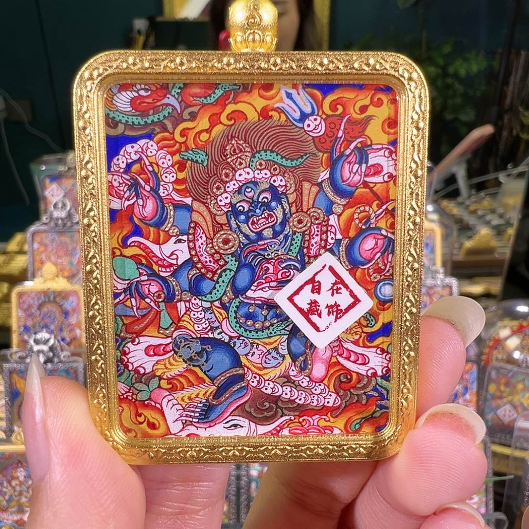 吊坠大黑天热贡唐卡