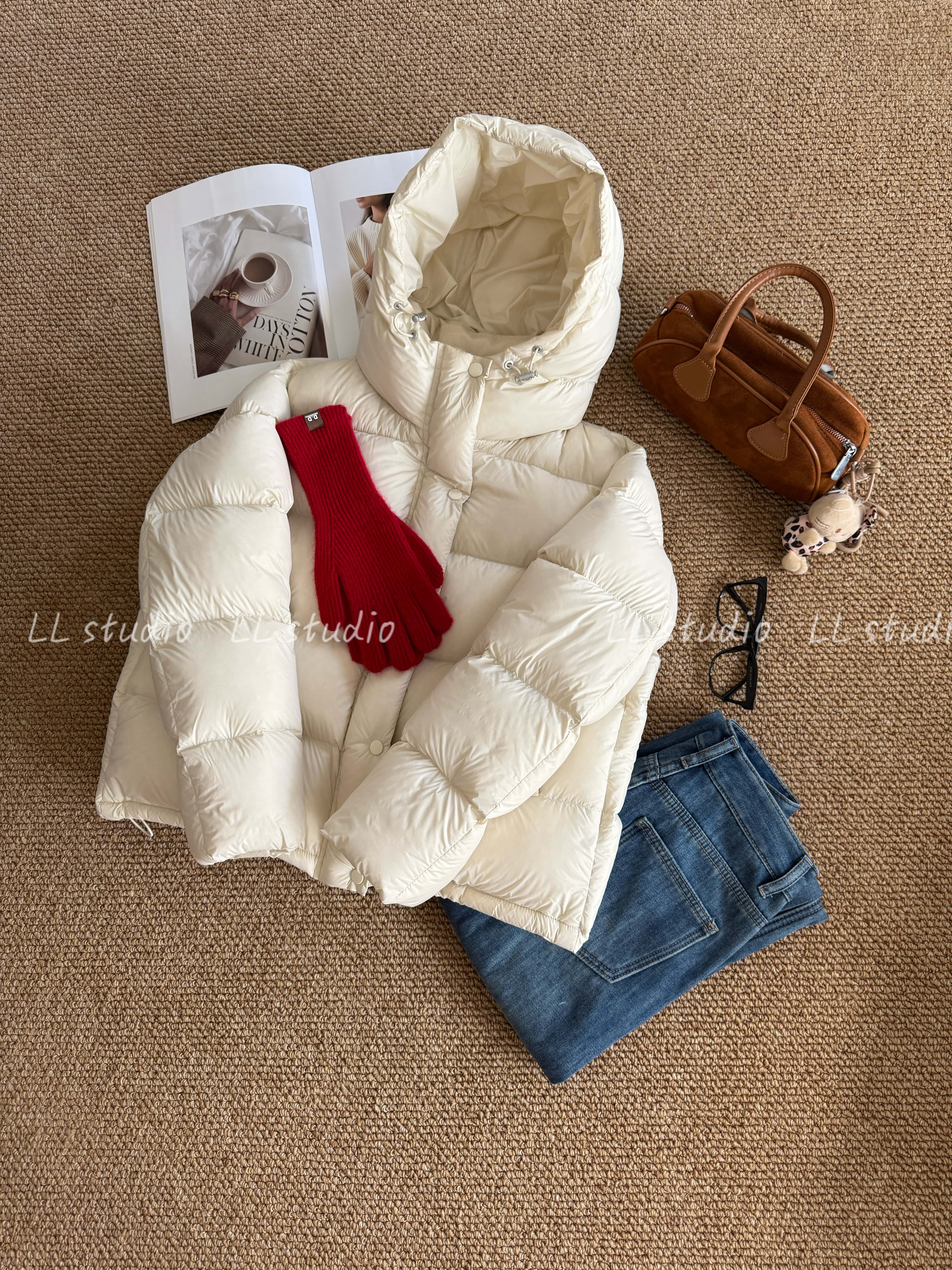 【95安心绒】新国标95白鸭绒云感连帽羽绒服女款冬季百搭外套女