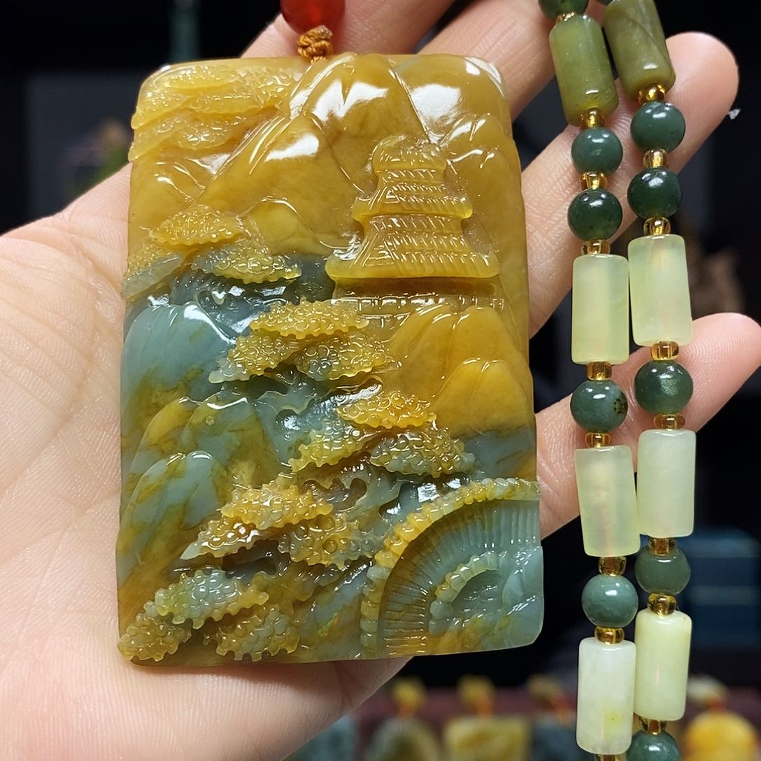 未镶嵌岫玉挂件吊坠