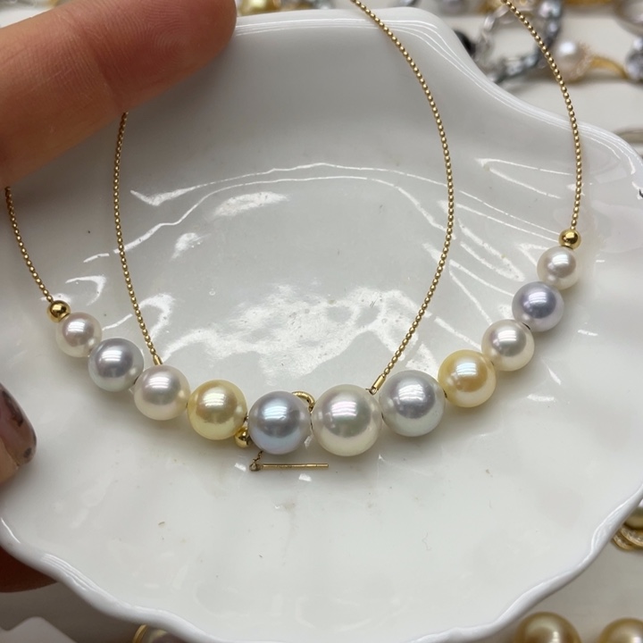 海水珍珠项链18K金镶嵌